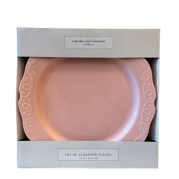 36pc Cupcakes & Cashmere Pink Disposable Dinner and Dessert Plate Set NEW - Picture 2 of 11
